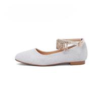 Générique Ballerines Pailletées À Franges Strass Femmes Bride Cheville Plat