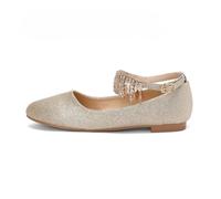 Générique Ballerines Pailletées À Franges Strass Femmes Bride Cheville Plat