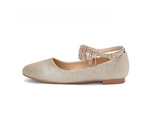 Générique Ballerines Pailletées À Franges Strass Femmes Bride Cheville Plat