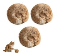 Générique Balles en Fourrure de Lapin pour Chats, balles interactives surdimensionnées en Fausse Fourrure de Lapin au cataire, Amusantes à poursuivrepourfairedel'exercice et créer des Liens (3pcs)