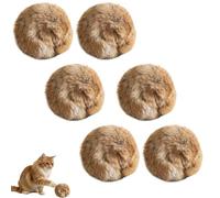 Générique Balles en Fourrure de Lapin pour Chats, balles interactives surdimensionnées en Fausse Fourrure de Lapin au cataire, Amusantes à poursuivrepourfairedel'exercice et créer des Liens (6pcs)