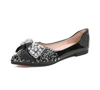 Générique Ballets de Strass aux Femmes, avec Un Arc Confortable et Un Bout Pointu, idéal pour Les Occasions habillées et Les Chaussures de Marche en Slip Facile