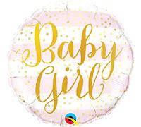 Générique Ballon ALU Baby Girl RAYÉ Rose 45CM