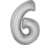 Generique - Ballon Aluminium Chiffre 6 Argenté 102 cm argent G