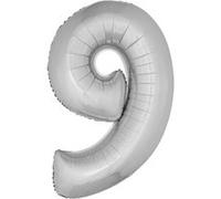 Generique - Ballon Aluminium Chiffre 9 Argenté 102 cm argent G