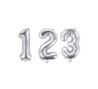 PartyDeco Ballon chiffre aluminium argenté intérieur adulte 35 cm