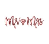 PartyDeco Ballon aluminium Lettres Mr et Mrs Rose Gold 69 x 125 cm