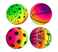 Générique Ballon Arc-en- Gonflable - Développement des Compétences De Coordination | Sphère De Terrain De Jeu Multicolore Vibrante | 6 Pouces De Diamètre + Réponse Au Élevé | Texture Douce pour Les