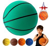 Générique Ballon de Basket Silencieux 2.0, Mousse Ball Taille 7/6/5 pour Intérieur, Balle de Basket Silencieuse pour Entraînement à la Maison (Verde, Taille 5)