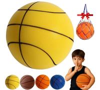 Générique Ballon de Basket Silencieux 2.0, Mousse Ball Taille 7/6/5 pour Intérieur, Balle de Basket Silencieuse pour Entraînement à la Maison (Jaune, Taille 3)