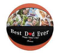 Générique Ballon de Basketball avec Photo, Taille 5/7 (74,9 cm) avec Photo, nom personnalisé, pour fête des pères, Noël, Anniversaire, Meilleur Papa, Homme, Fils, entraîneur (Style 1)