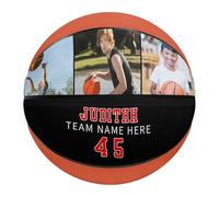 Générique Ballon de Basketball avec Photo, Taille 5/7 (74,9 cm) avec Photo, nom personnalisé, pour fête des pères, Noël, Anniversaire, Meilleur Papa, Homme, Fils, entraîneur (Style 6)