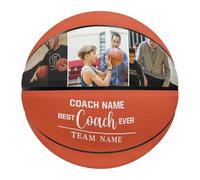 Générique Ballon de Basketball avec Photo, Taille 5/7 (74,9 cm) avec Photo, nom personnalisé, pour fête des pères, Noël, Anniversaire, Meilleur Papa, Homme, Fils, entraîneur (Style 11)
