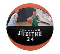 Générique Ballon de Basketball avec Photo, Taille 5/7 (74,9 cm) avec Photo, nom personnalisé, pour fête des pères, Noël, Anniversaire, Meilleur Papa, Homme, Fils, entraîneur (Style 7)