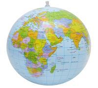 Générique Ballon globe gonflable, globe terrestre 16 pouces, ballon de plage pour jouer ou enseigner sur la géographie et la structure de la terre, en PVC, avec une carte politique, disponible en 1pc