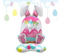 Générique Ballon Lapin Géant avec Base Stable, Feuille d'Aluminium Étanche Réutilisable, Ballon 3D Lapin de Pâques Gonflable de 148 cm pour Intérieur et Extérieur