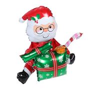 Générique Ballon Père Noël en Aluminium Gonflable - Décoration Festive de Noël - Motif Dessin Animé Coloré - Ballon Présent Réutilisable pour Fêtes et Ambiance Familiale