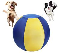 Générique Ballon pour Chien Increvable - Herding Balle de Football pour Chien, Ballon Gonflable Géant Interactif, Jouets pour Chiens et Balle Chien Extérieur (Yellow Without Strap,Small)