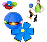 Générique Ballon Sauteur Magique pour Enfants 2026 - Soucoupe Volante à Double Forme Commutable avec 6 LEDs, Jouet d'Interaction Parent-Enfant et d'Activités Familiales (Bleu)