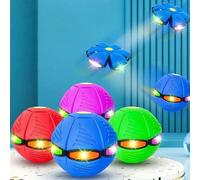 Générique Ballon Sauteur Magique pour Enfants 2026 - Soucoupe Volante à Double Forme Commutable avec 6 LEDs, Jouet d'Interaction Parent-Enfant et d'Activités Familiales (Rouge)
