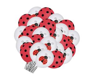 Générique Ballons Décoratifs Coccinelle 12 Pouces en Latex 48 Pièces, Kit Fête Anniversaire Garçon et Filles Décorations Shower Jungle, Thème Ladybug pour Fête Prénatale et Célébrations