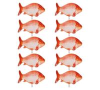 Générique Ballons en Aluminium de Carpe Rouge, 10 Pièces, Décorations Gonflables pour Fête D'anniversaire Thème Pêche, Accessoires Piscine et Animaux Marins, Résistants et Faciles à Gonfler