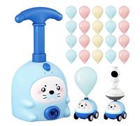 Générique Balloon Launcher Toy Set 2026 - PP 19.5x13.5x10.5cm 320g Pink Blue Yellow - 2 in 1 Ground Racing Air Flying Animal Car for Kids - DIY Physics Learning Kit