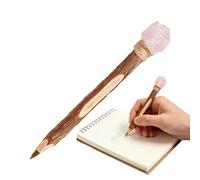 Générique Ballpoint Pens - Wooden Design Gel Ink Pens, Smooth Writing Crystal Accent Pen Set with Elegant Handmade Finish, Stylish Stationery Writing Tools for Journaling Studying Crafting Planning
