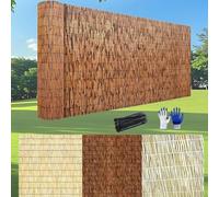 Générique Bamboo Fence 6 Feet High Outdoor, Balcony Privacy Screen Curtain Bamboos, Screen Fences Decorative, Garden Fenceing Easy to Cut for Room Porch Pool Roof Wall(Brun)
