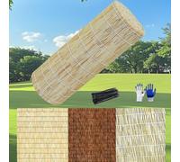 Générique Bamboo Fence 6 Feet High Outdoor, Balcony Privacy Screen Curtain Bamboos, Screen Fences Decorative, Garden Fenceing Easy to Cut for Room Porch Pool Roof Wall(Natural White Line)