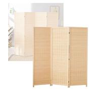 Générique Bamboo Room Divider 37 Panneaux Interportable Privacy Screen Stable Wood Frame Easy Fold Space Separator Smooth Hinges for Home Office Decor