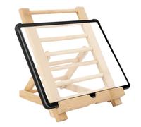 Générique Bamboó Tablet Stand - Adjustable Folding Tablet Holder with Charging Port | Desktop Wooden Dock, Portable Multi-Angle Support for Ipaď, & Smartphones