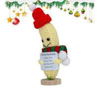Générique Banane au Crochet Positive,Banane au Crochet de Noël - Petit Jouet au Crochet de Soutien émotionnel de Noël | Jouet au Crochet pour remonter Le Moral, tricotée Banane de Dessin animé mig
