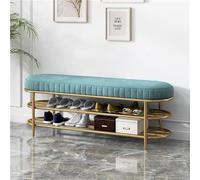 Générique Banc à Chaussures à 3 Niveaux avec Coussin - Étagère de Rangement élégante pour entrée et Salon, Design Gain de Place (Bleu, 120 cm/47,2 po)