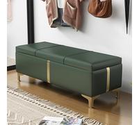 Générique Banc à Chaussures Vert, Coffre de Rangement Ottoman avec Couvercle, capacité de Charge de 150 kg, Meuble de Rangement élégant pour entrée, Design Compact 40 x 40 cm