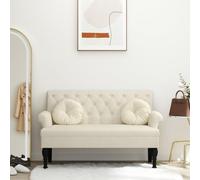 Générique Banc avec Dossier 120x62x75,5 cm Lin,Meubles,Bancs,Crème,17.4 KG,372128