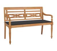 Générique Banc Batavia avec Coussin Anthracite 120 cm Bois de Teck Massif,Meubles, Mobilier de Jardin, Sièges de Jardin, Bancs de Jardin, Anthracite (Poids 20.84KG)