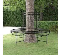 Générique Banc Circulaire Tour d'arbre Ø137 cm Noir Acier,Mobilier de Jardin,Sièges de Jardin,Bancs de jardin-318822
