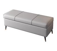 Générique Banc Coffre Ottoman Moderne en Similicuir, Banc de Rangement rectangulaire à Couvercle relevable, Banc rembourré pour Chambre à Coucher, Repose-Pieds capitonné pour entrée ou Salon