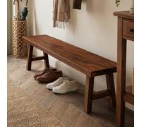 Générique Banc d’Entrée en Bois Rustique, Banc Chaussures en Bois Massif, Banc Salle à Manger Style Ferme pour Couloir Chambre Cuisine, Banc Intérieur en Orme Naturel avec Cadre Renforcé(120x30x45cm)