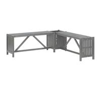 Générique Banc d'angle Jardin jardinière 117 cm Bois Acacia Gris | Bois massif, finition délavée, pour patio terrasse, stable et pratique