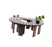 Générique Banc d'arbre en Forme D'éventail, Siège Semi-Circulaire en Bois, for Jardin,Pelouse,Cour,Patio (Comprend Uniquement Les Bancs)