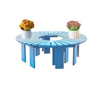 Générique Banc d'arbre Enveloppant, Bancs en Bois en Forme D'éventail for Jardin Extérieur, for Patio, Pelouse, Jardin, Piscine, Cour, Parc(Blue)