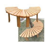 Générique Banc d'arbre Enveloppant, Chaise De Parc Semi-Circulaire en Bois, Support De Plantes sur Pied sans Dossier, for Terrasse, Parc, Cour, Pelouse(Color 2)