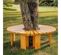 Générique Banc d'arbre Semi-Circulaire en Bois résistant aux intempéries - Siège de Jardin incurvé pour Parc, terrasse et Cour - Conception Circulaire Durable pour Les Plantes et la détente