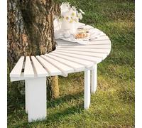 Générique Banc d'arbre Semi-Circulaire en Bois résistant aux intempéries, siège de Jardin incurvé pour terrasse, Parc, Cour - Design élégant Blanc Enveloppant pour Les Plantes et la détente