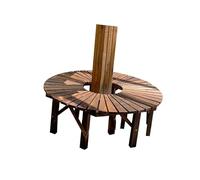 Générique Banc d'arbre Semi-Circulaire, Siège Incurvé en Bois en Forme D'éventail for Jardin, Terrasse, Pelouse (bancs Inclus Uniquement)