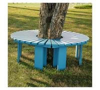 Générique Banc d'arbre, Siège en Bois en Forme D'éventail, Chaise Incurvée for Cour, Parc, Patio, Pelouse, Jardin, Piscine, Balcon(Blue)