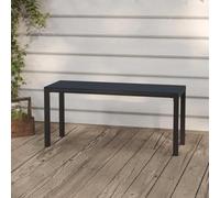 Générique Banc De Jardin 110 Cm Acier Et WPC Noir | Durable Pour Exterieur, Capacite 110 Kg Par Siege, Entretien Facile, Siege Confortable