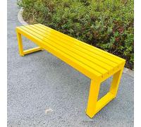 Générique Banc de Jardin en Métal sans Dossier, Banquette Exterieur Résistant aux Intempéries pour Terrasse Balcon Parc, Siège Solide pour 2 a 3 Personnes, 100cm 120cm 150cm 180cm(Jaune,ø180cm)